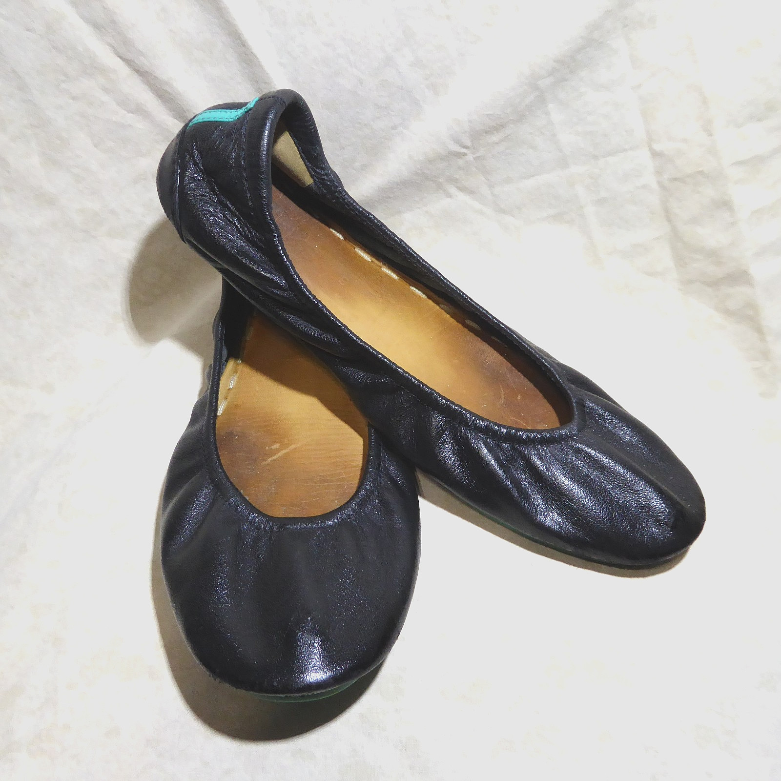 🩰 Tieks by Gavrieli Foldable Ballet Flats sz 9 Black Full-Grain Nappa Leather