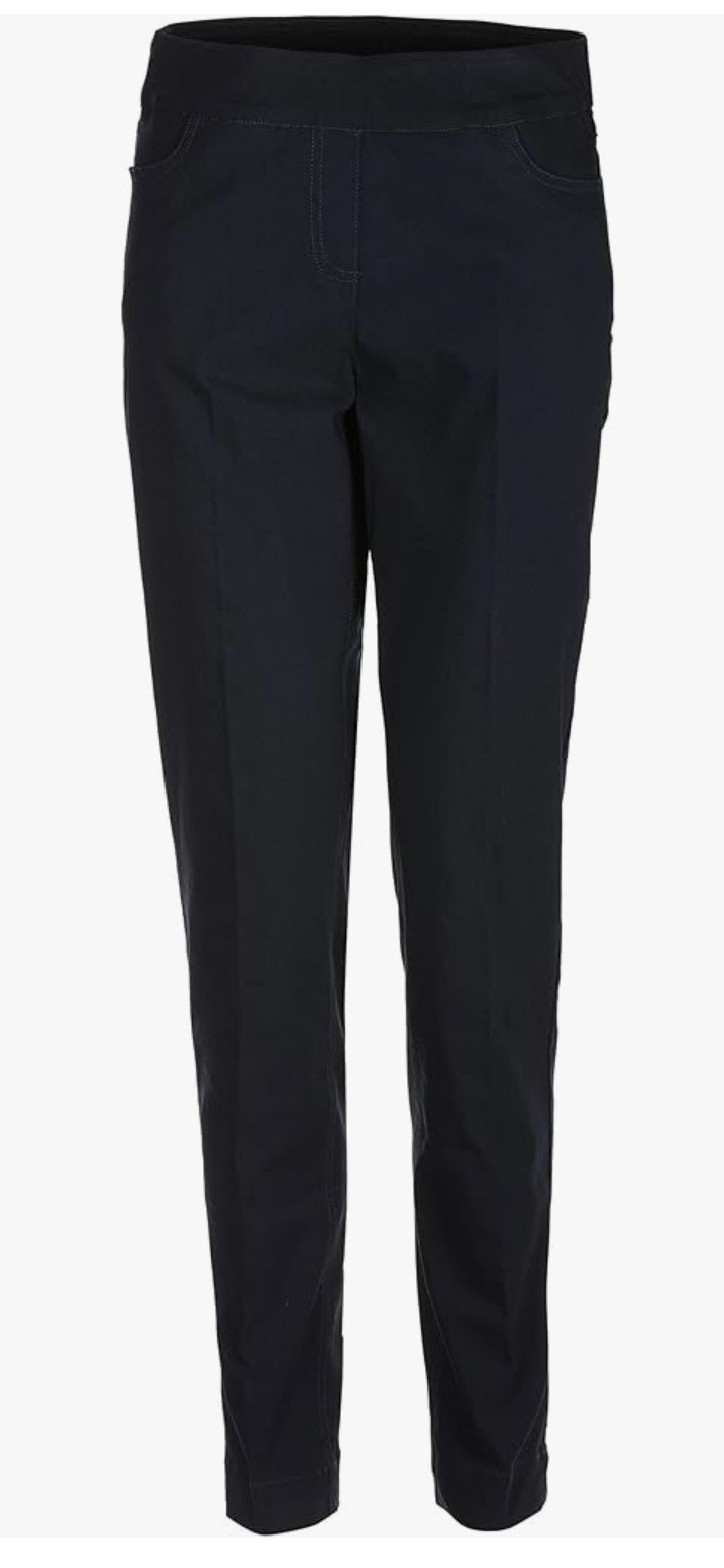 Slim-Sation by Multiples Navy Pull-On Stretch Straight Leg Pants Sz 14