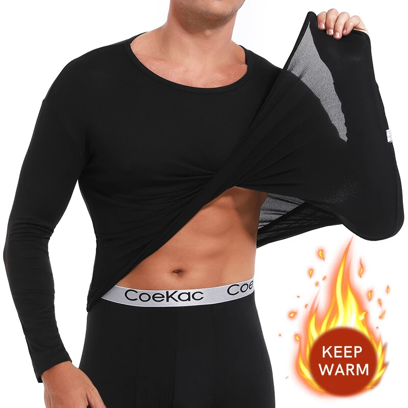 Men’s Thermal Underwear Set Ultra Soft Long Johns Set Base Layer Fleece Lined