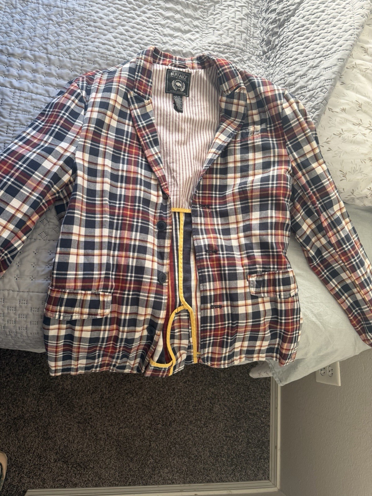 Buffalo David Bitton Jacket Plaid Mens M Retro Indie Grunge Casual Cotton