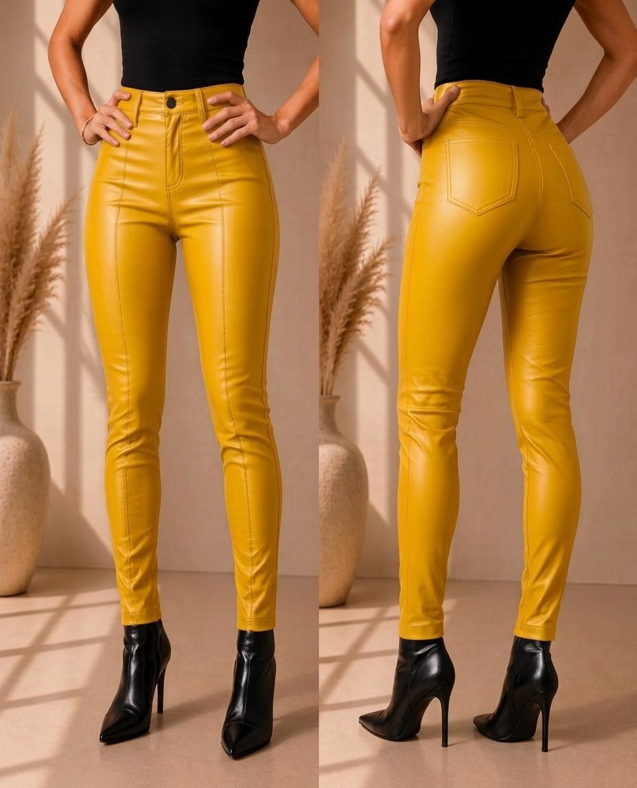 Handmade White Slim Fit Women’s Leather Pants Genuine Lambskin HighWaist Trouser