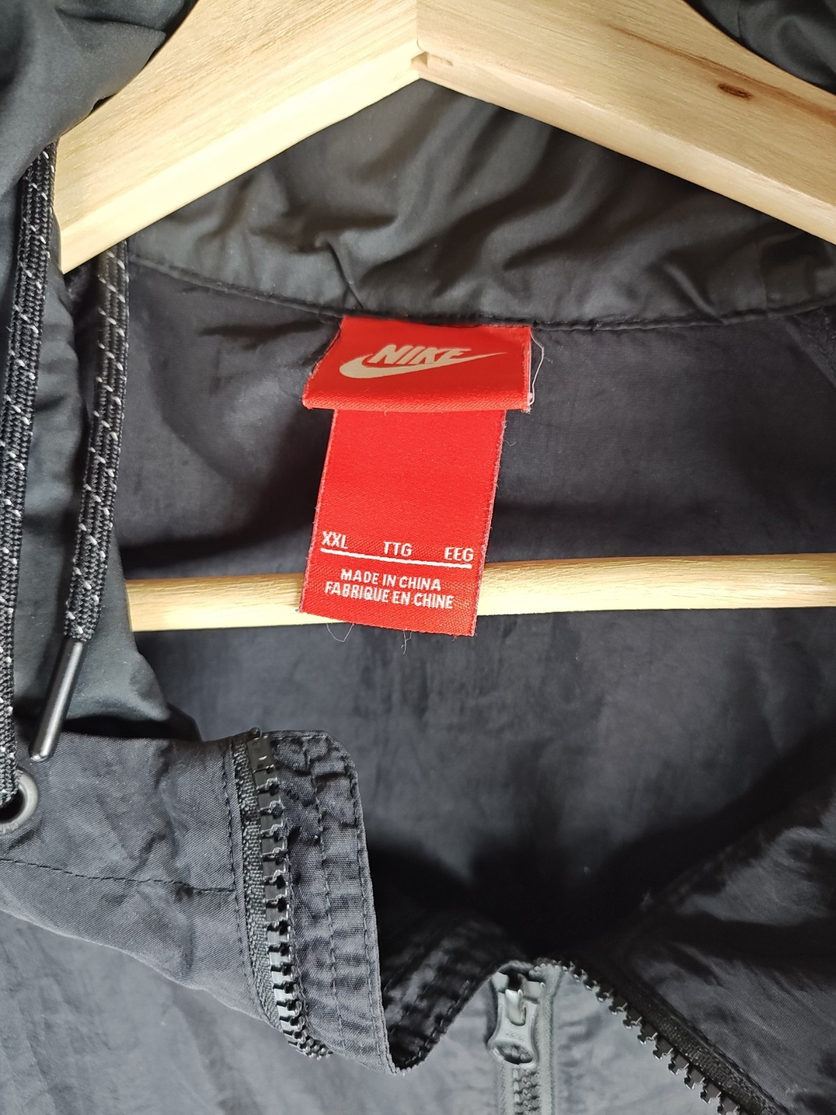 Nike Air Max 97 Anorak Jacket Men’s XXL Black Hooded 1/2 Zip Lightweight Pullove