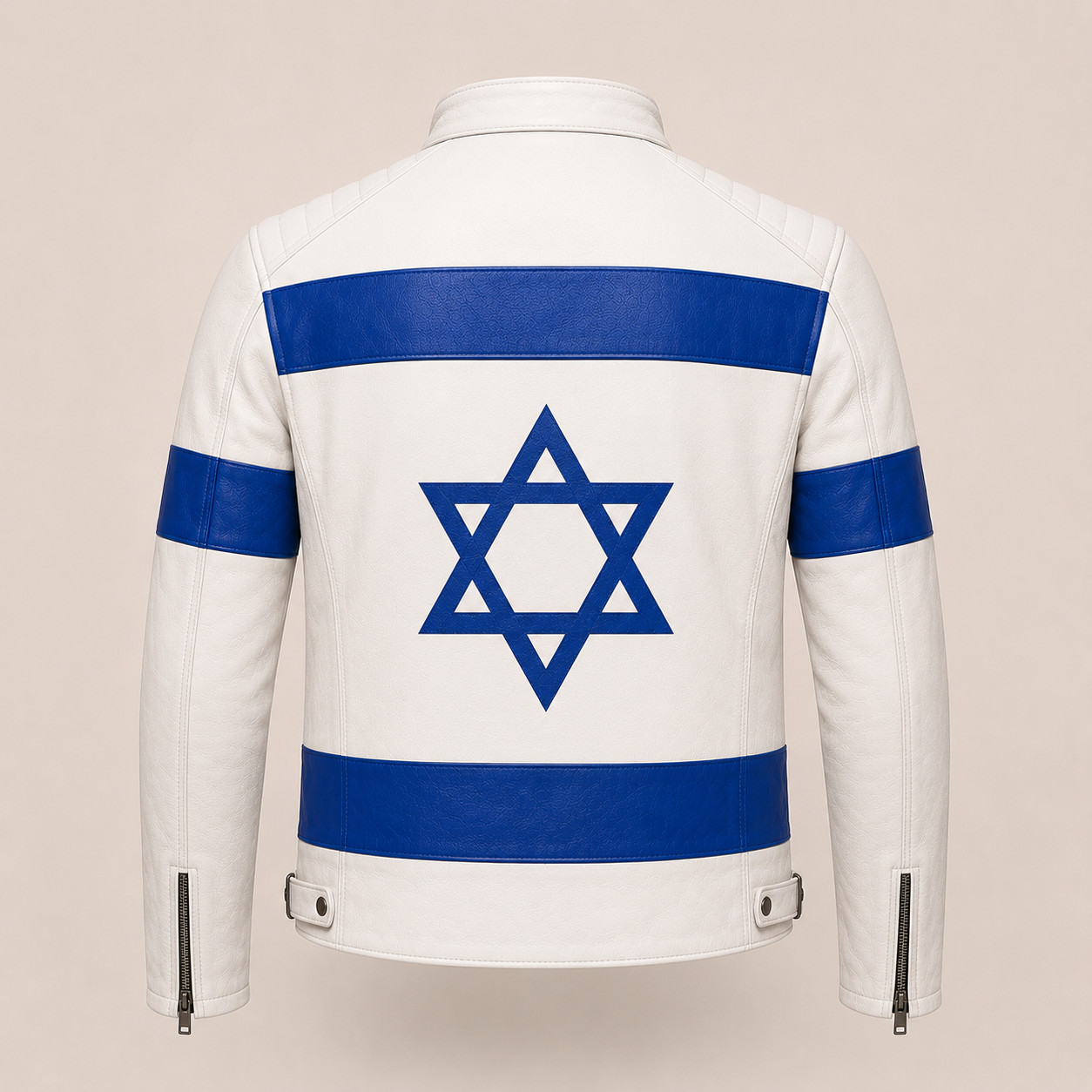 Israel Flag Leather Jacket, Union Jack Leather Coat, Men Women Vintage