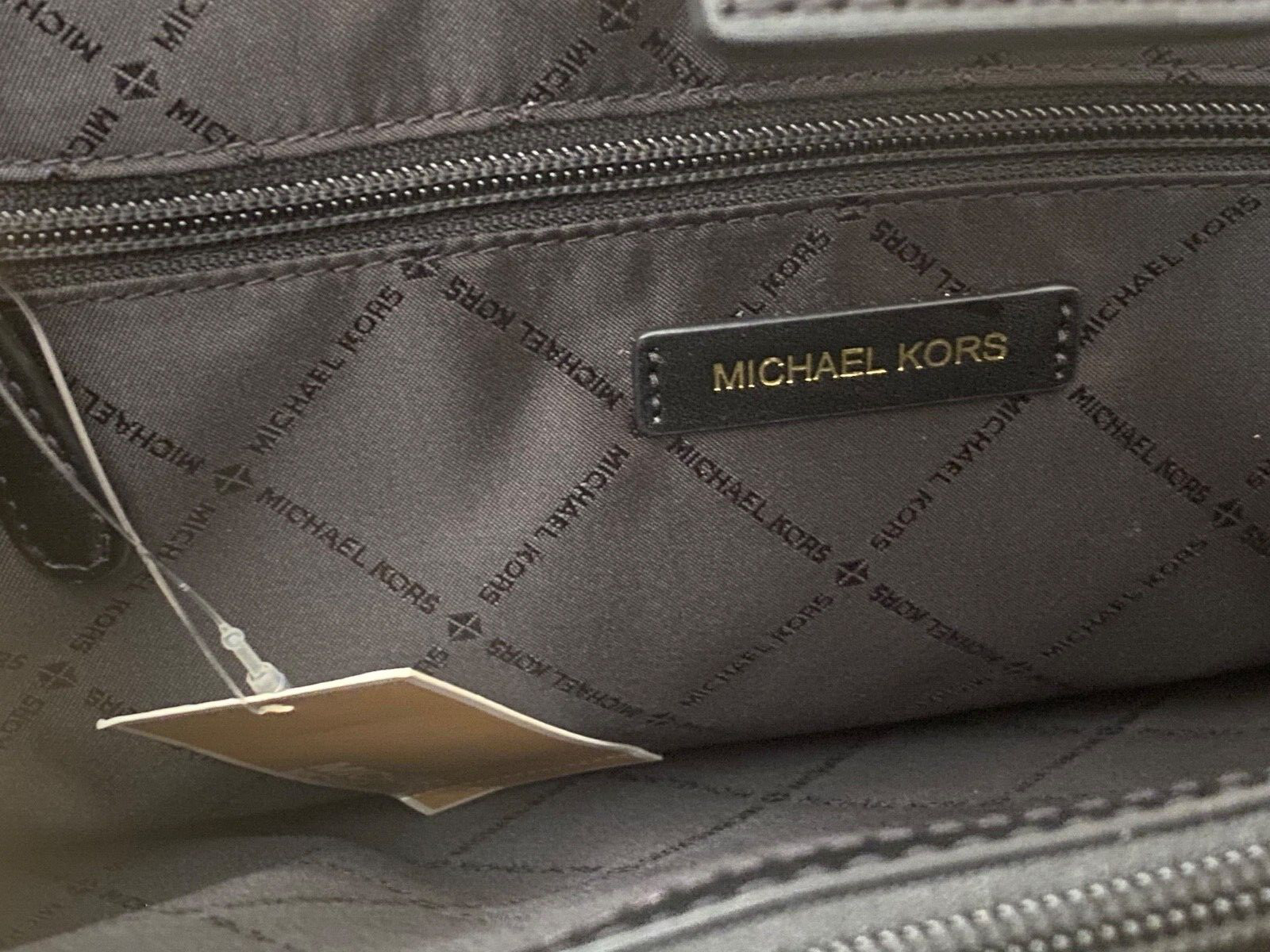 NWT $358 MICHAEL KORS Savannah Large BLACK Leather TOTE Hand Bag Purse Laptop