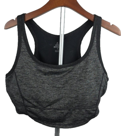 prAna Womens Gray Sports Bra Sz XLarge Running Athleisure Workout Gym Training
