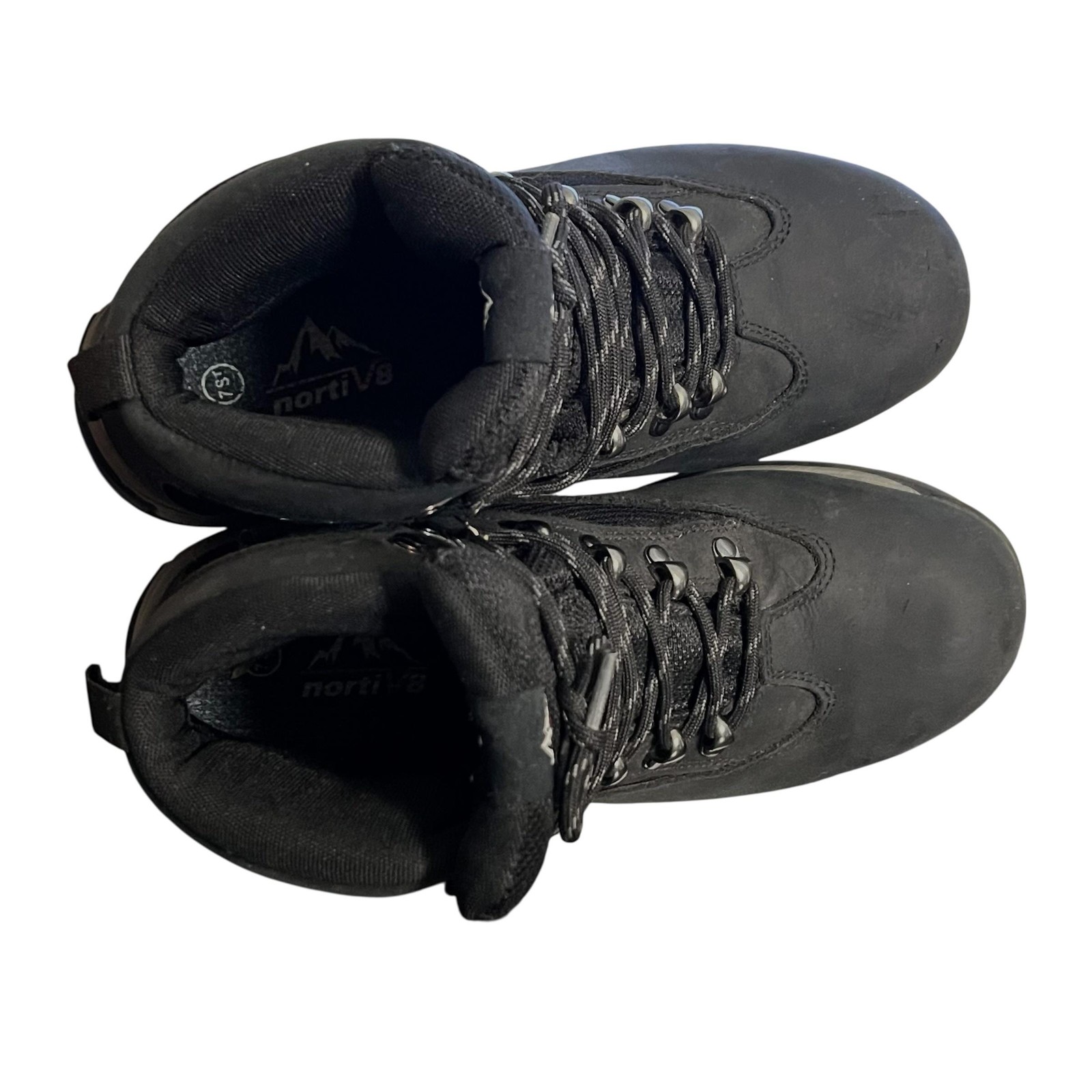 Nortiv 8 Boots Mens Size 7 Black Waterproof Hiking Work Combat Trail Steel Toe