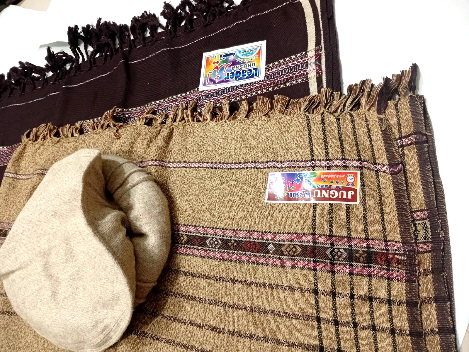 Afghan Patoo Wool Shawl Quality Value Pack: 2 Shawls + 1 Pakol Hat Only 100$ pkg