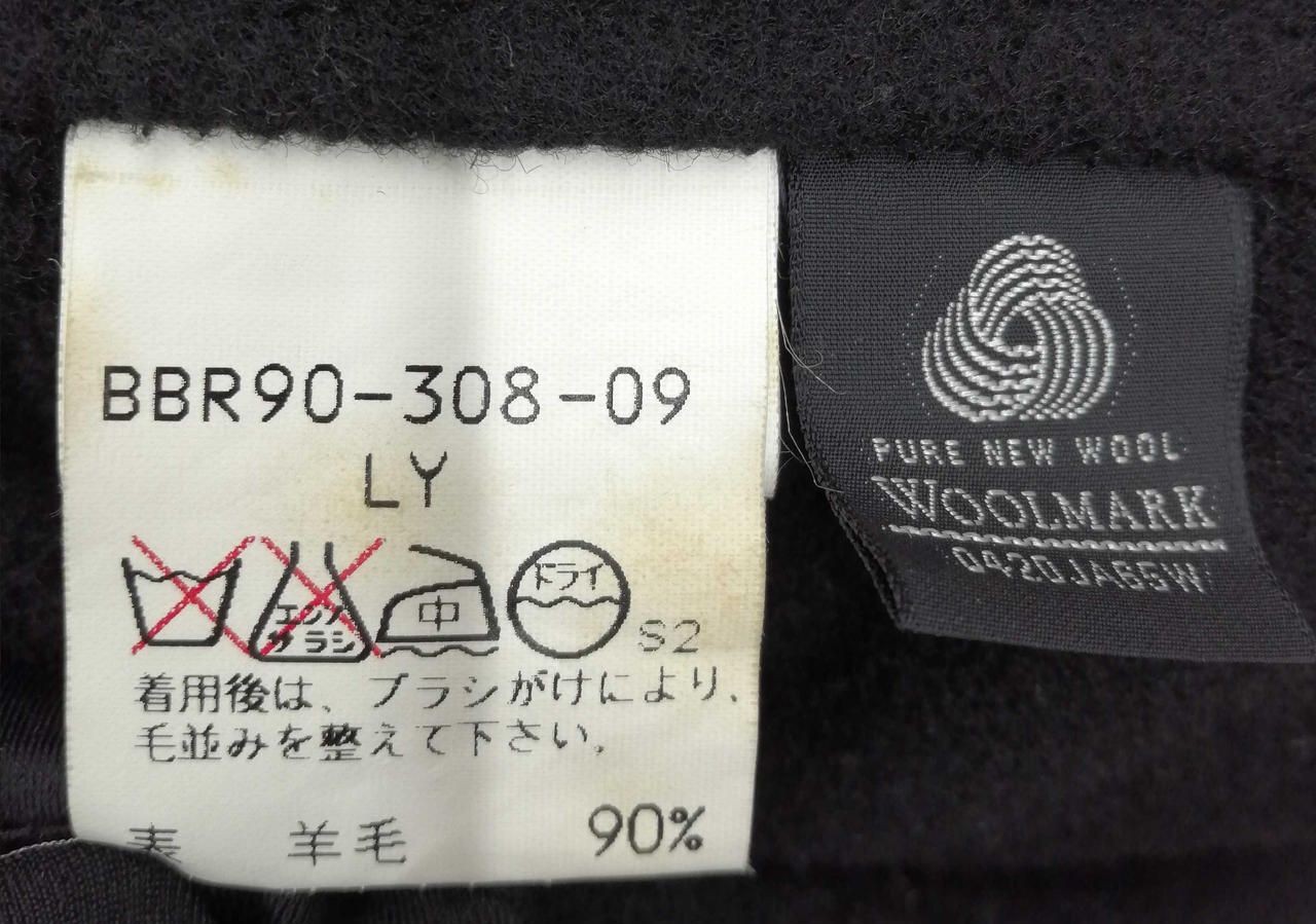 BURBERRYS Wool Cashmere Blend Coat Black LY Used
