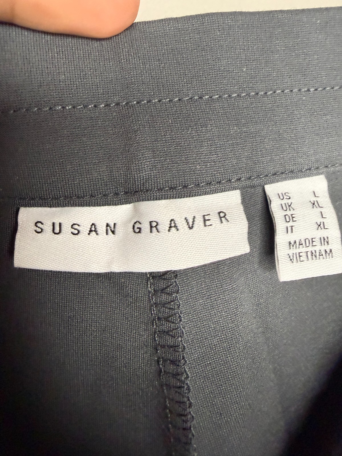 Susan Graver Regular Smart Ponte Knit Slim Leg Pant Sleek Grey ,Large