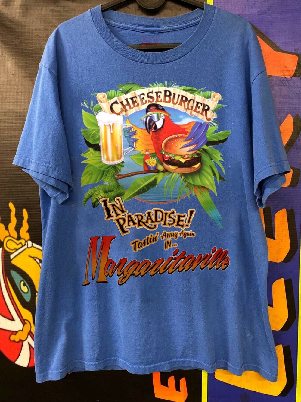 Jimmy Buffett Cheeseburger In Paradise Blue T shirt S-4XL HEHE13