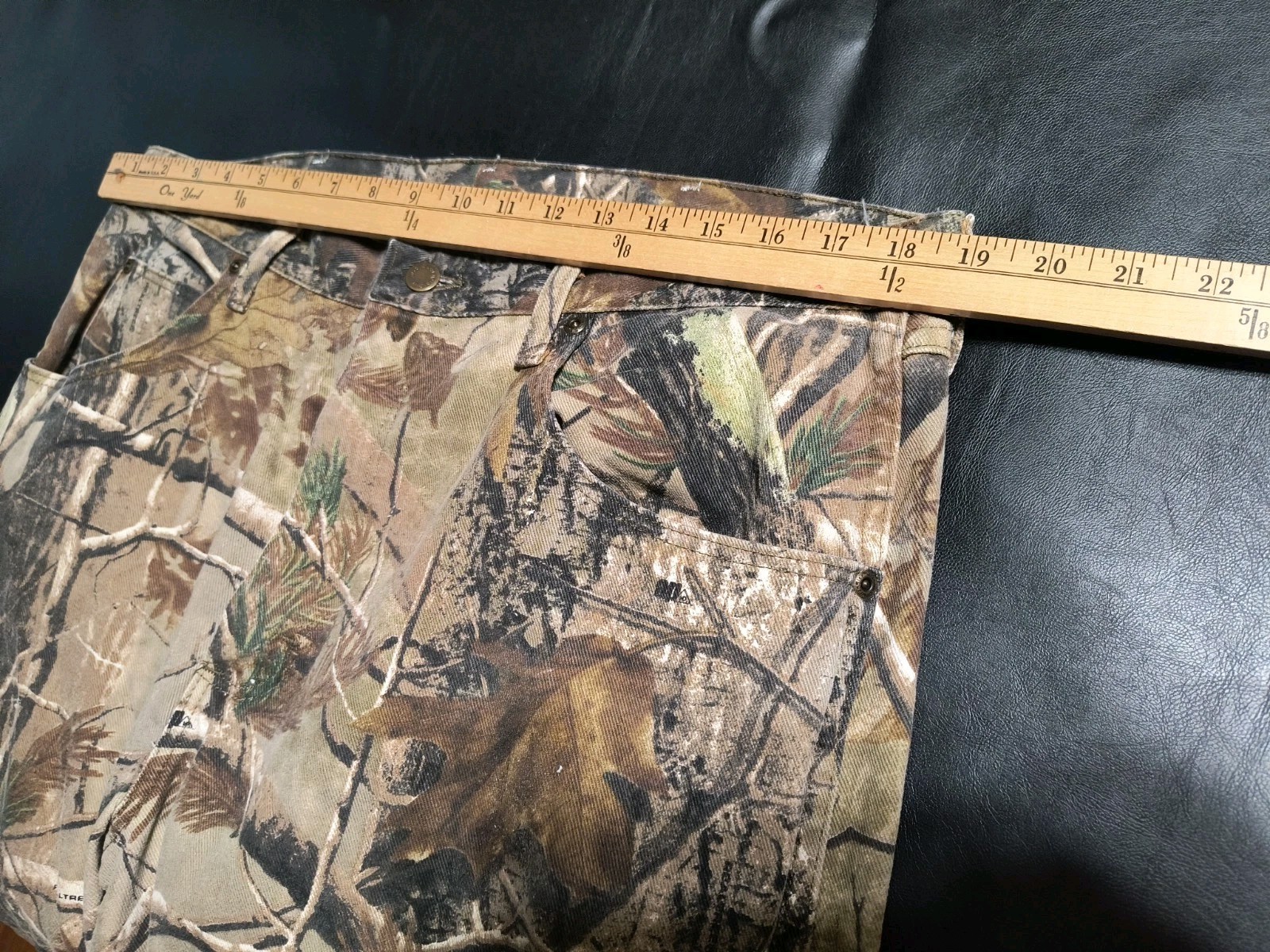 Wrangler Mens Camo Pants Real Tree Double Knee Hunting Fishing VTG 38×32