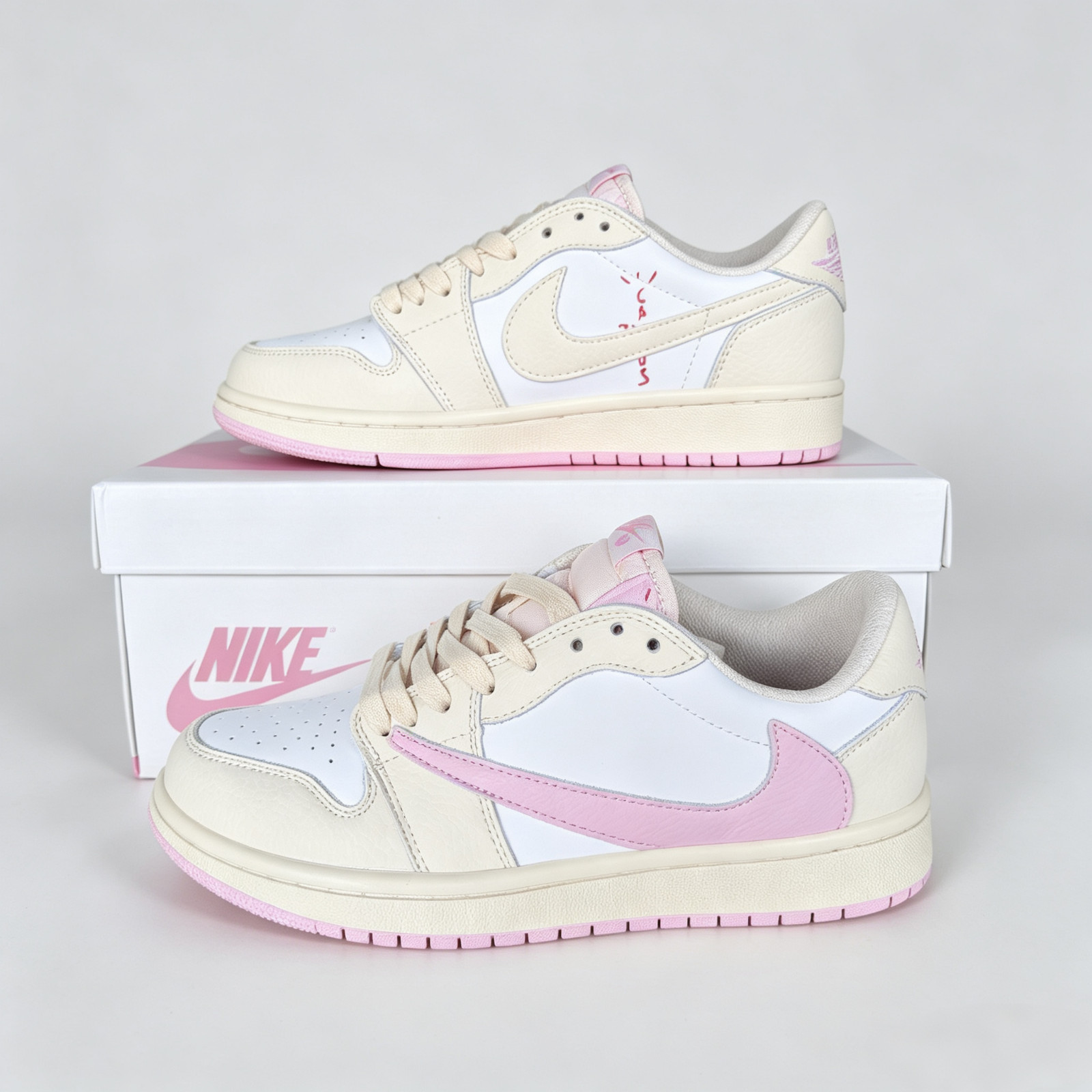 Travis Scott x Jordan1 Low OG SP ‘Shy Pink’ Sports Casual Shoes US Size 7-13