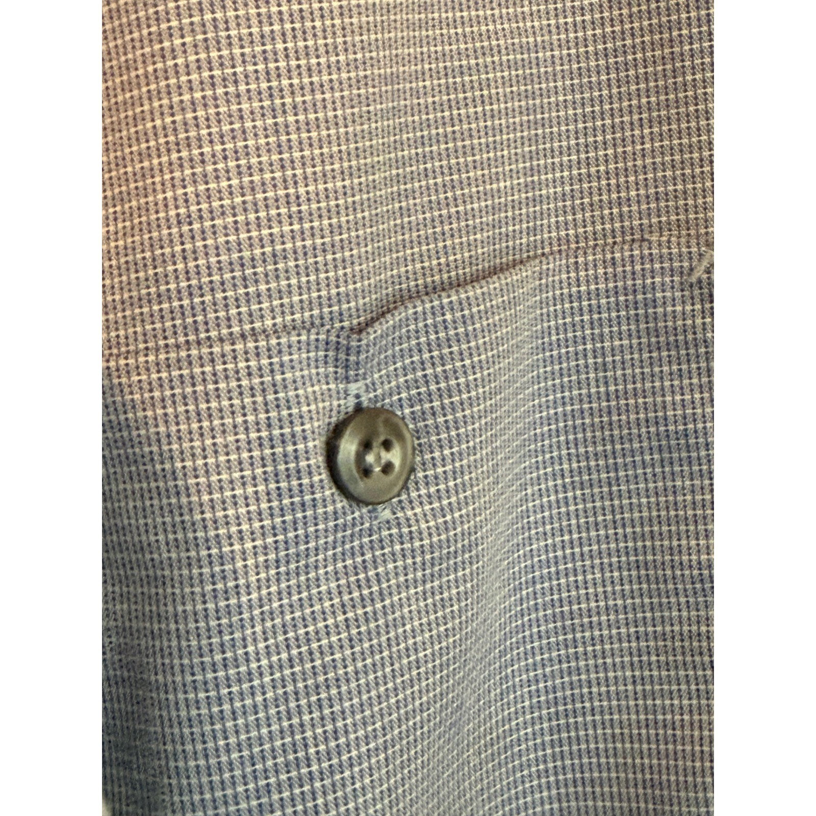 Cintas ComfortFLEX Work Shirt Men XL Blue Micro Check Long Sleeve Set of 2