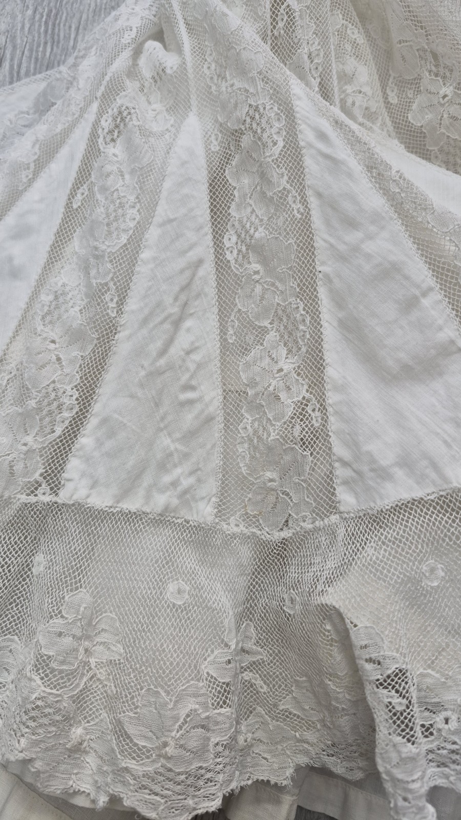 Antique 1900’s White Cotton & Lace Princess Petticoat Slip Dress – Size XXS