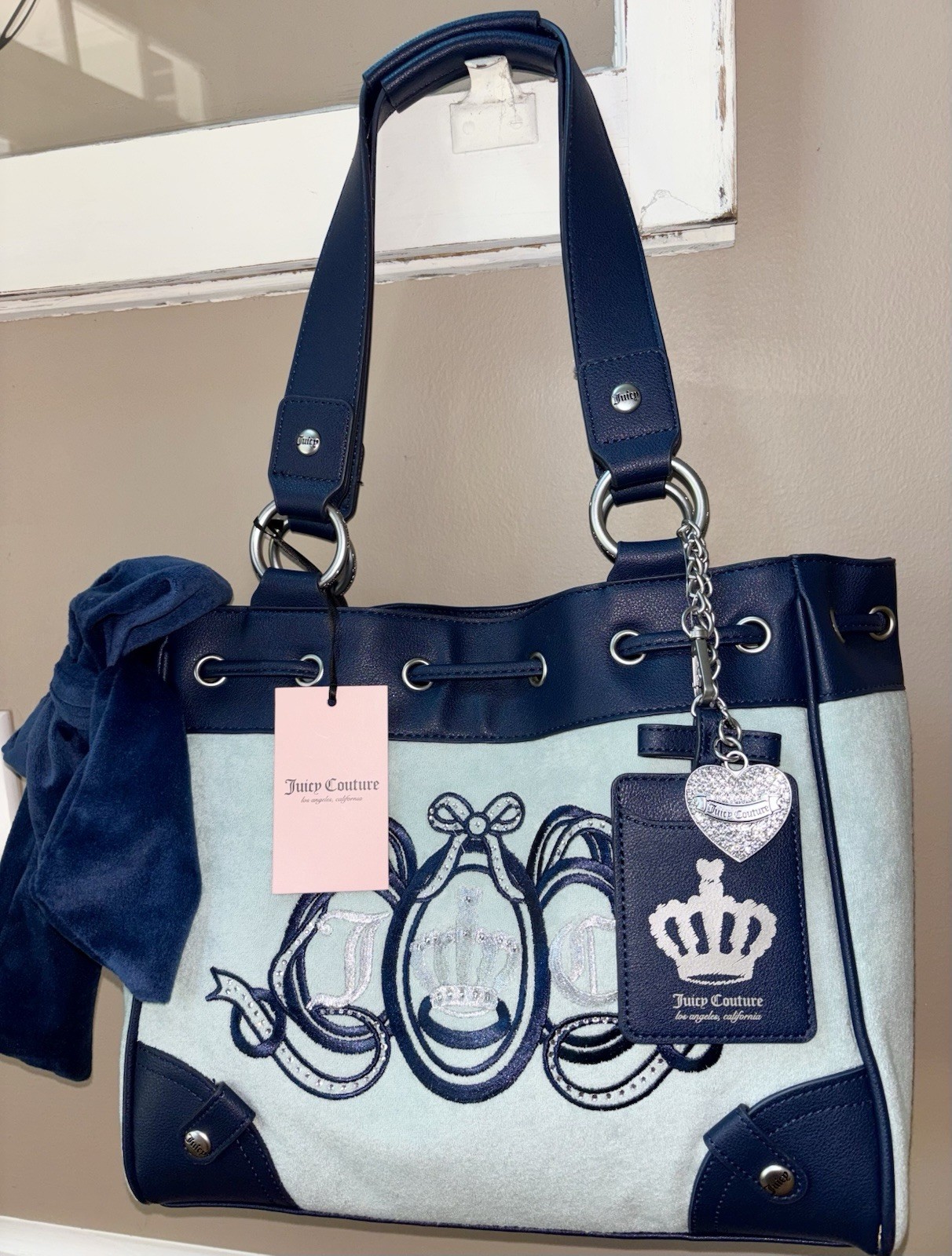 NWT Juicy Couture Lovers Club Daydreamer Terry Tote Pastel Turquoise Y2K Bag