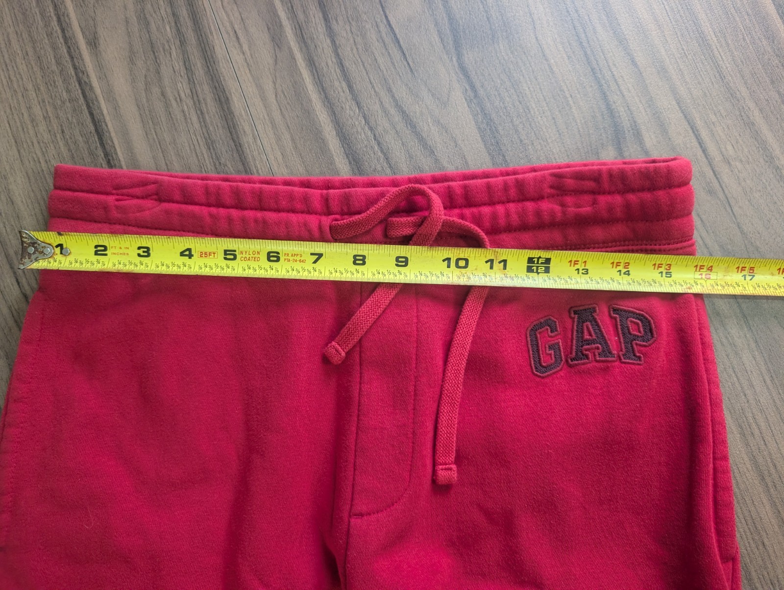 GAP Red Fleece Jogger Sweatpants Drawstring Logo Lounge Pants Size Medium