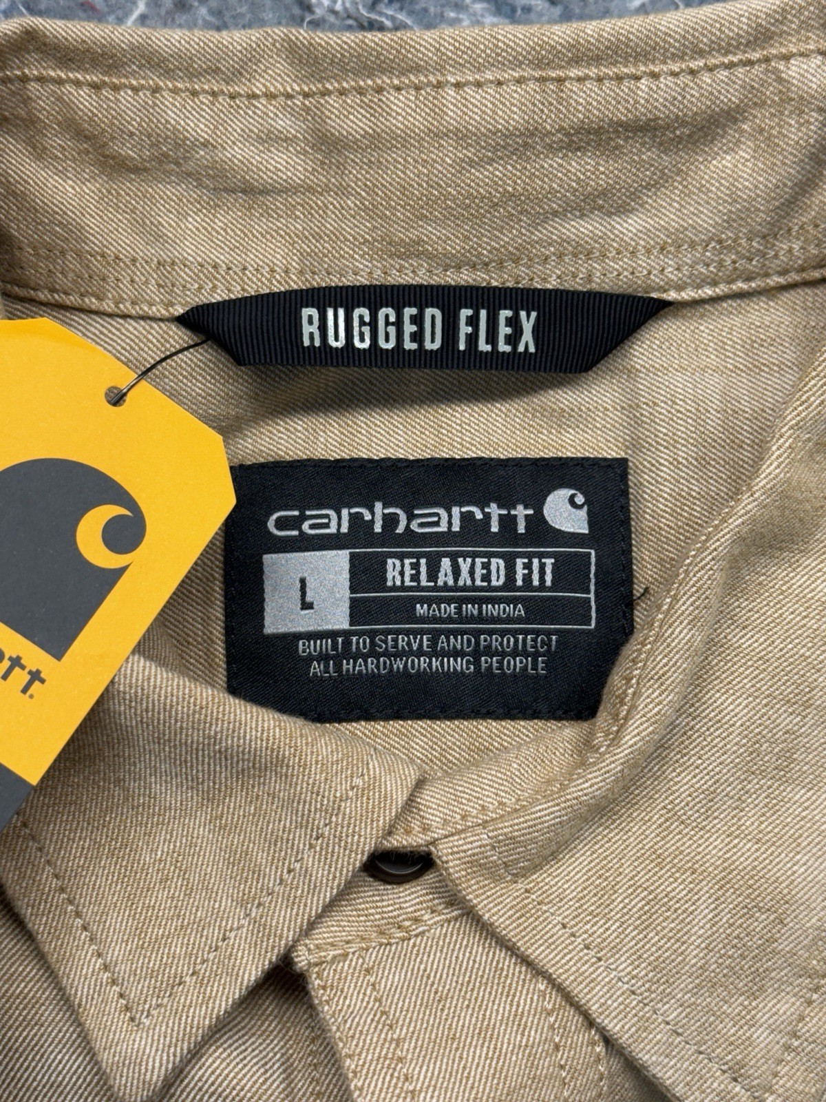 Carhartt Rugged Flex Shirt Mens Large Relaxed Fit Lightweight Short Sleeve Plaid