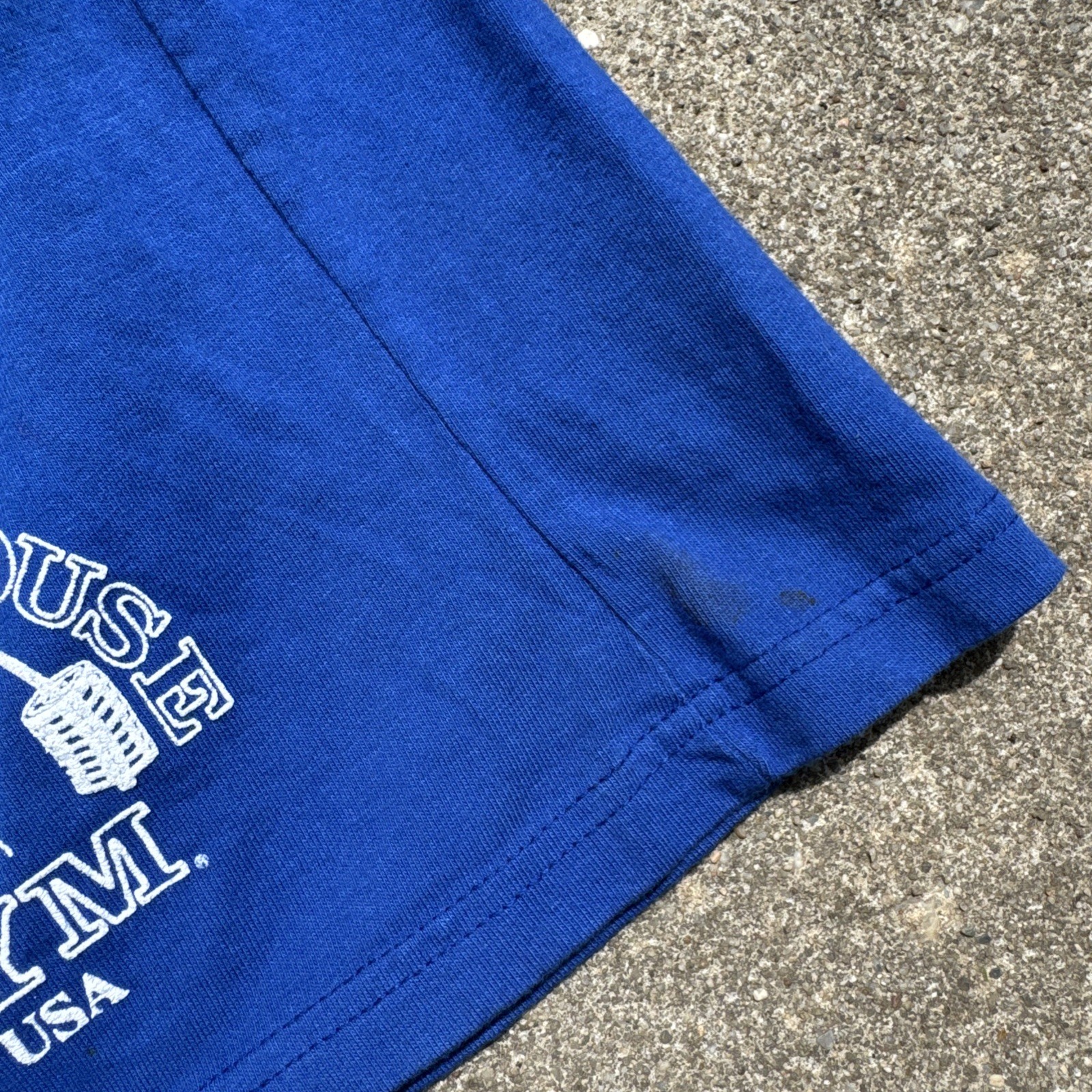 Vintage 90s Powerhouse Gym Athletic Workout Shorts Large New Blue **flaws**