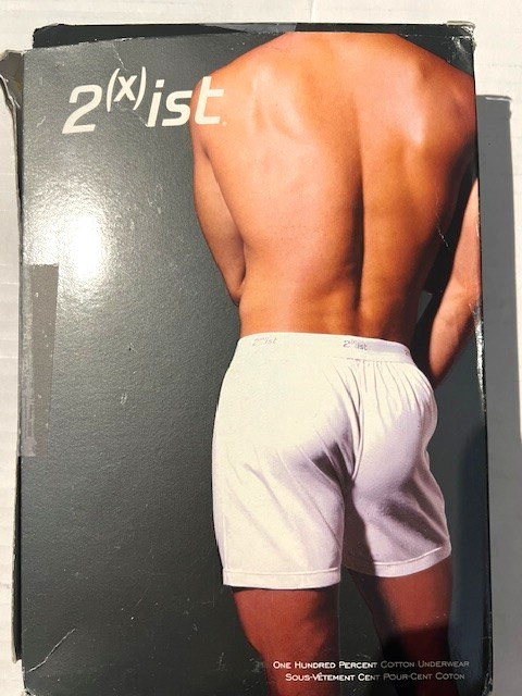 New 2(X)IST Black Cotton Knit Boxer Short Underwear sz M #706 2xist Vintage