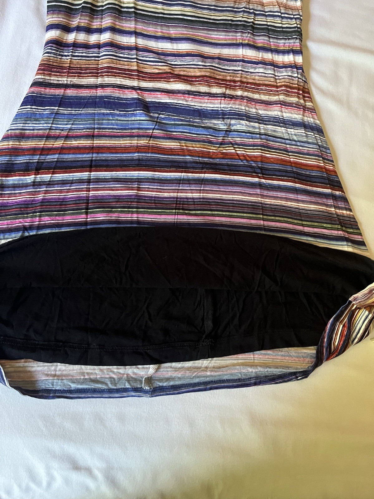 Multicolored Earth Tones Striped Sleeveless Mini Dress Size Medium Boho Chic