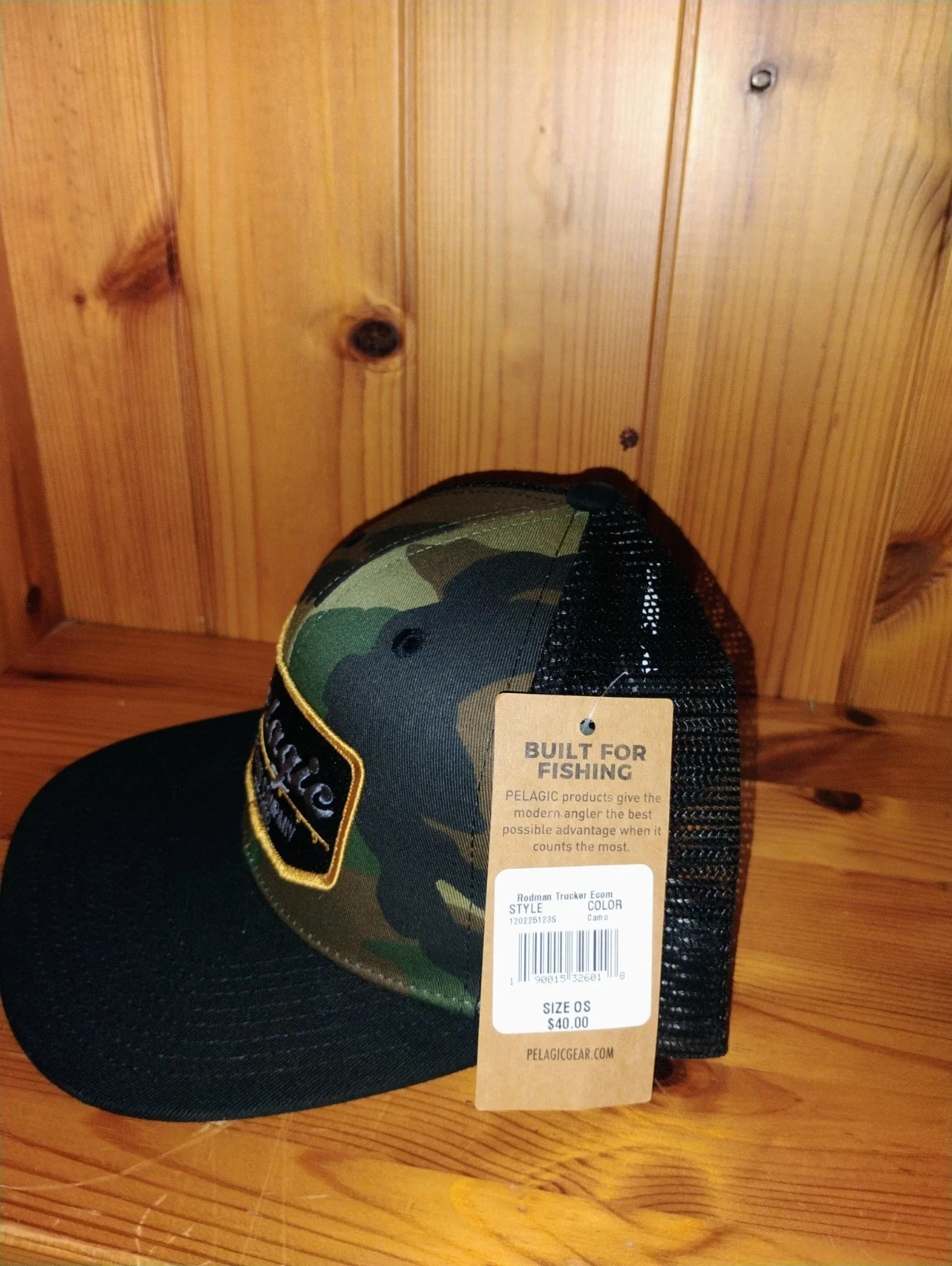 Pelagic Rodman Trucker Fishing Hat Cap – Old School Camo Color – NEW!
