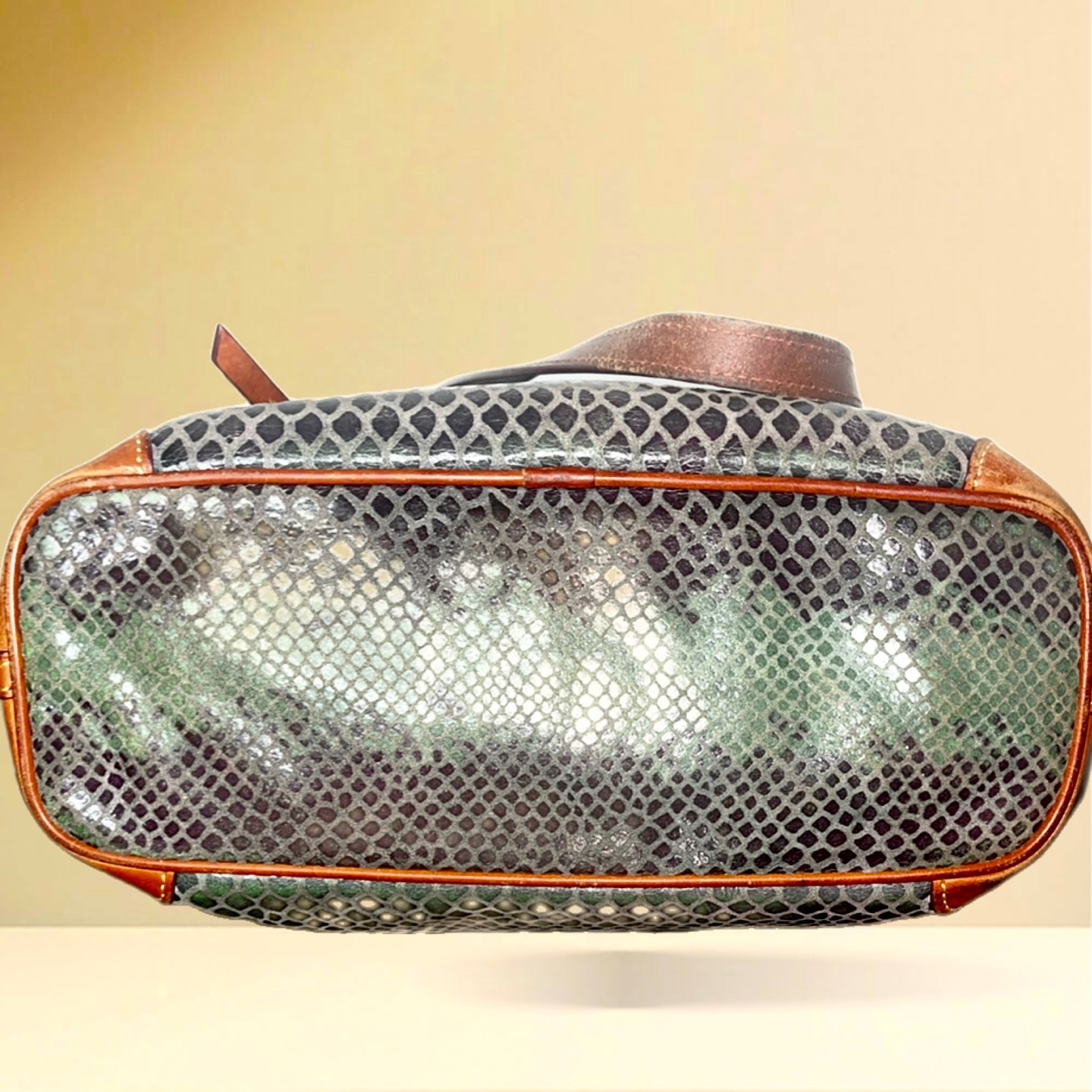 Dooney & Bourke Green Snake Embossed Leather Tote