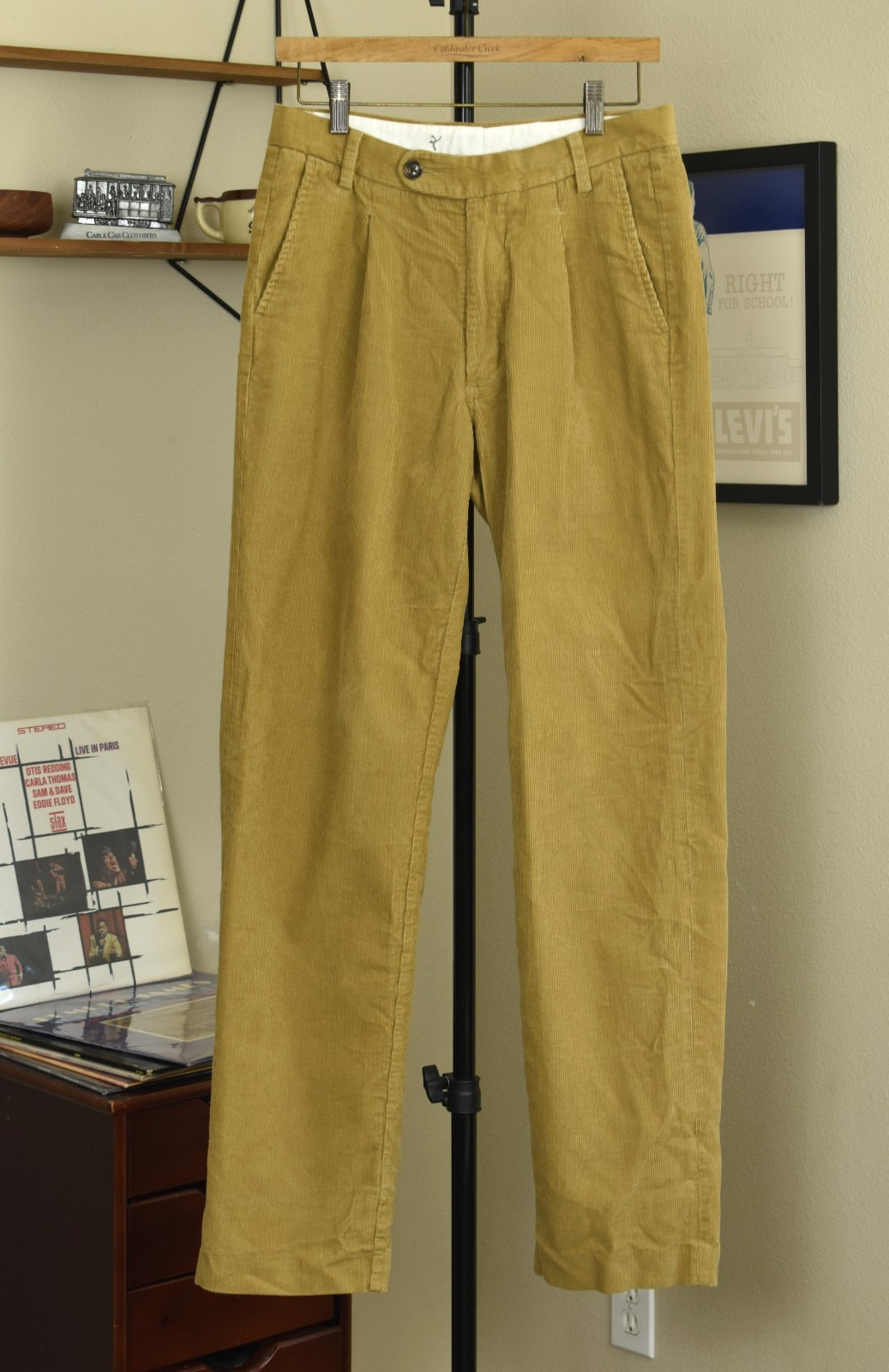 Spier & Mackay Corduroy Relaxed Pleated Trousers 30 x 33.5 100% Cotton Tan