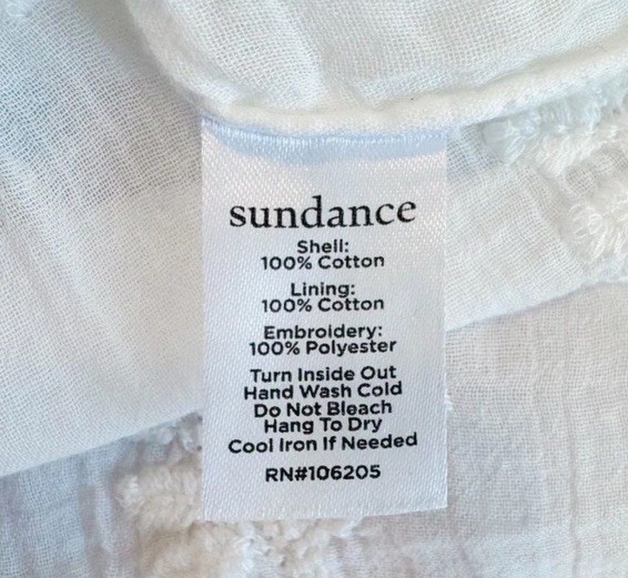 NEW! SUNDANCE LIVING CATALOG Cloverfield Embroidered TUNIC Shirt Top White M