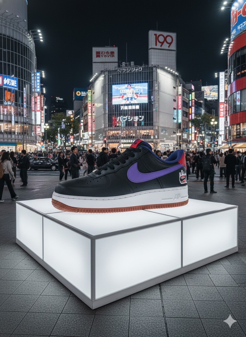 💜 Nike Air Force 1 ’07 LE Low Shibuya – Black CQ7506-084 US Men’s Size 9 💜