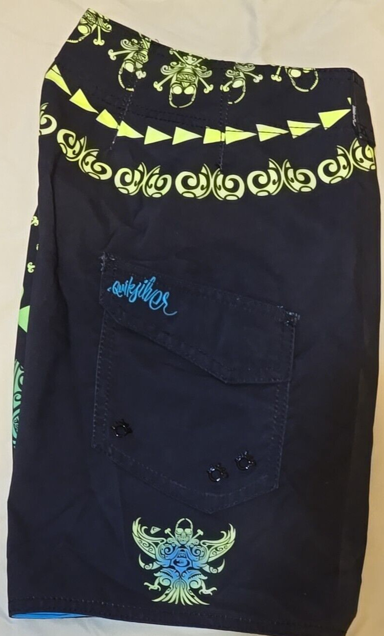 Quicksilver Kids Boys Swim Trunks Board Short S 23 Black Yellow Green Blue New