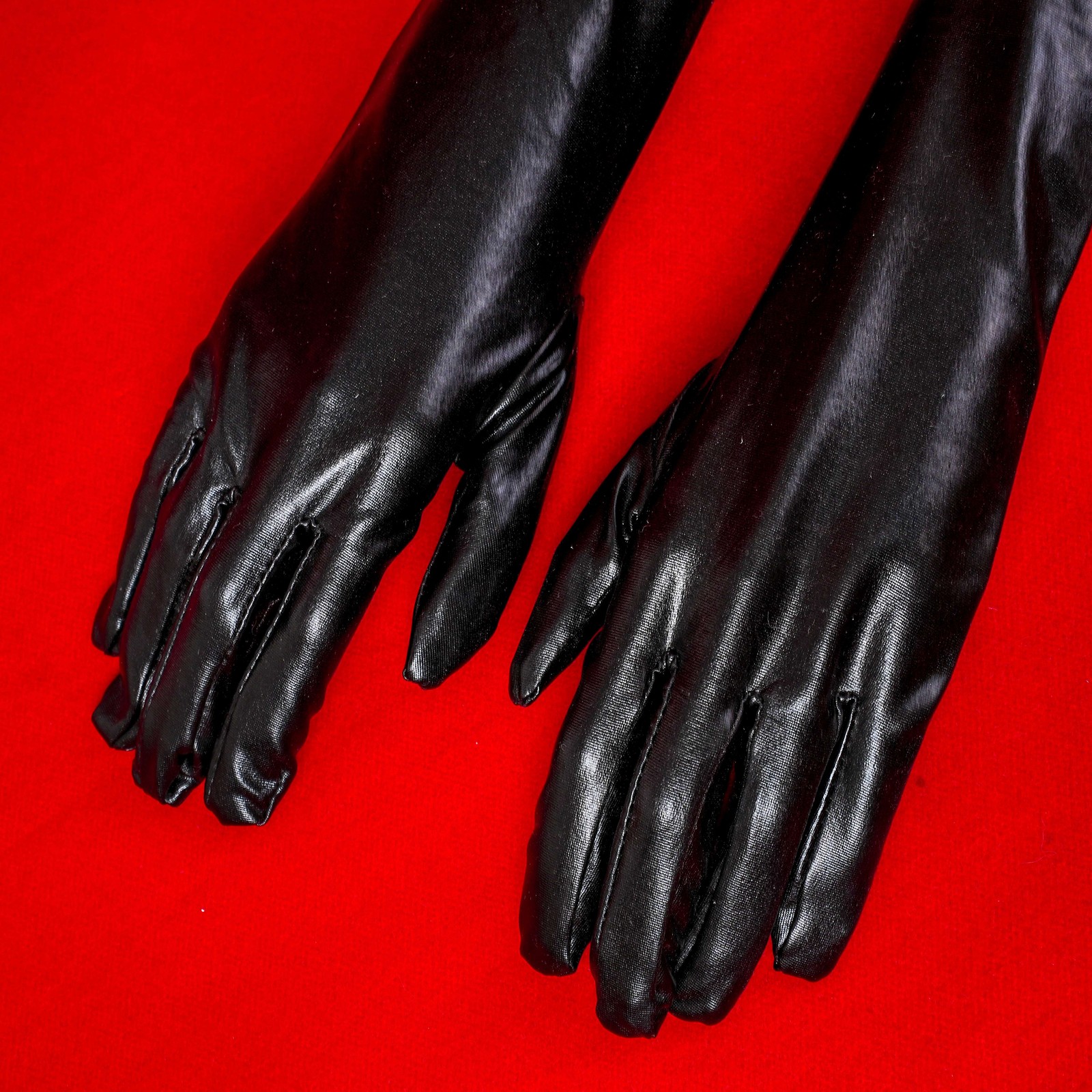Patent Leather Wet Look Arm Length Gloves Opera Gloves Woman Roleplay Woman New