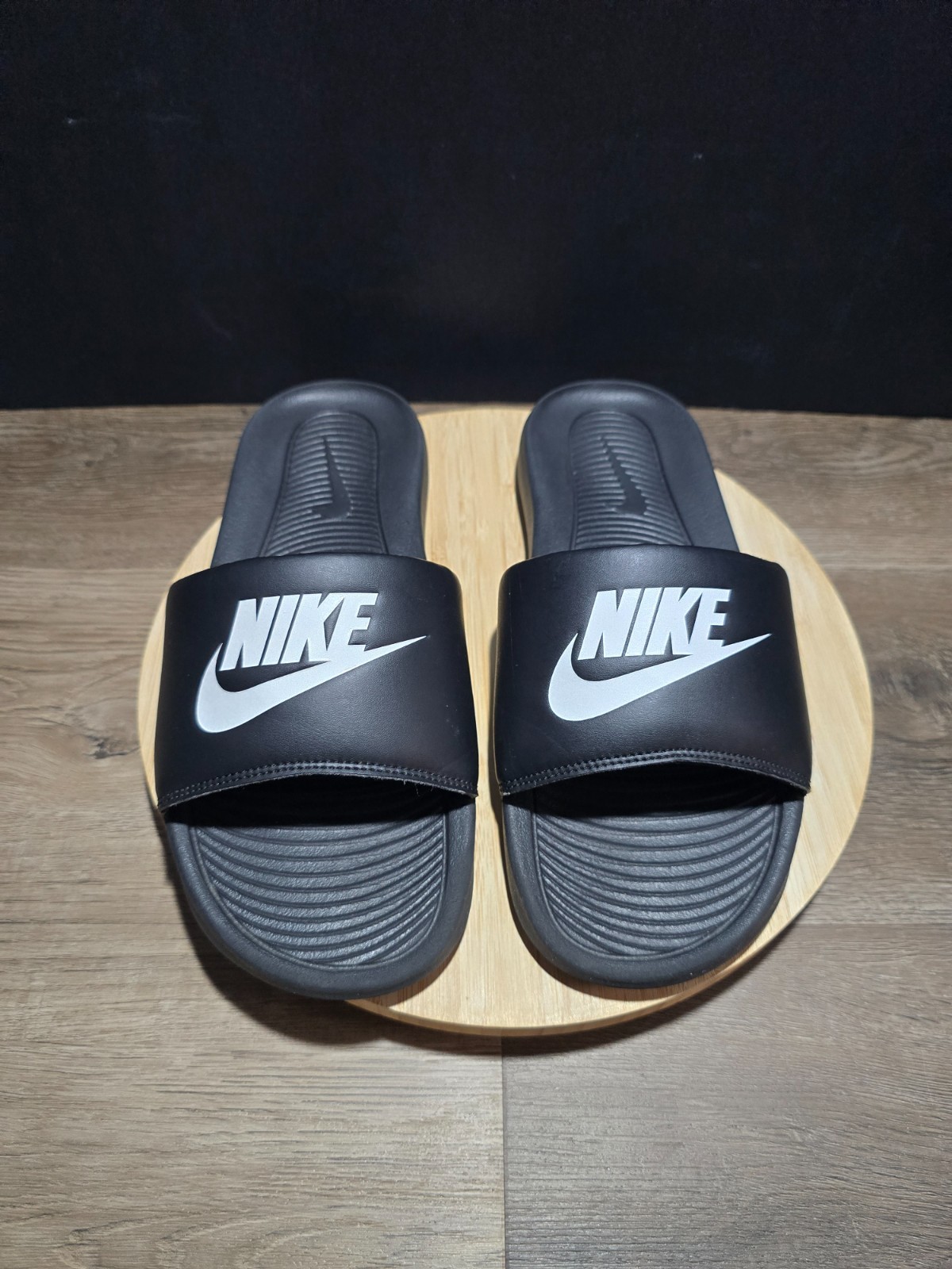 NIKE Men’s Victori One Slide Black/White-Black (CN9675 002) Size 10