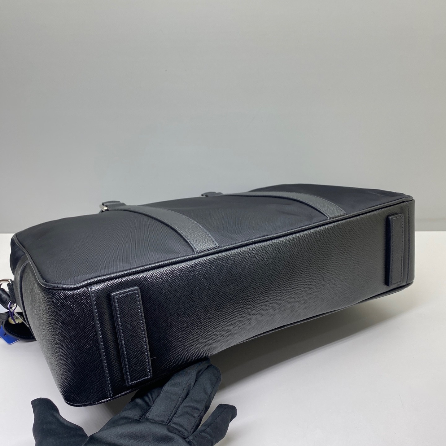 Prada Pre-Owned Authentic Briefcase Black Nylon Free Shipping 36x28x7cm