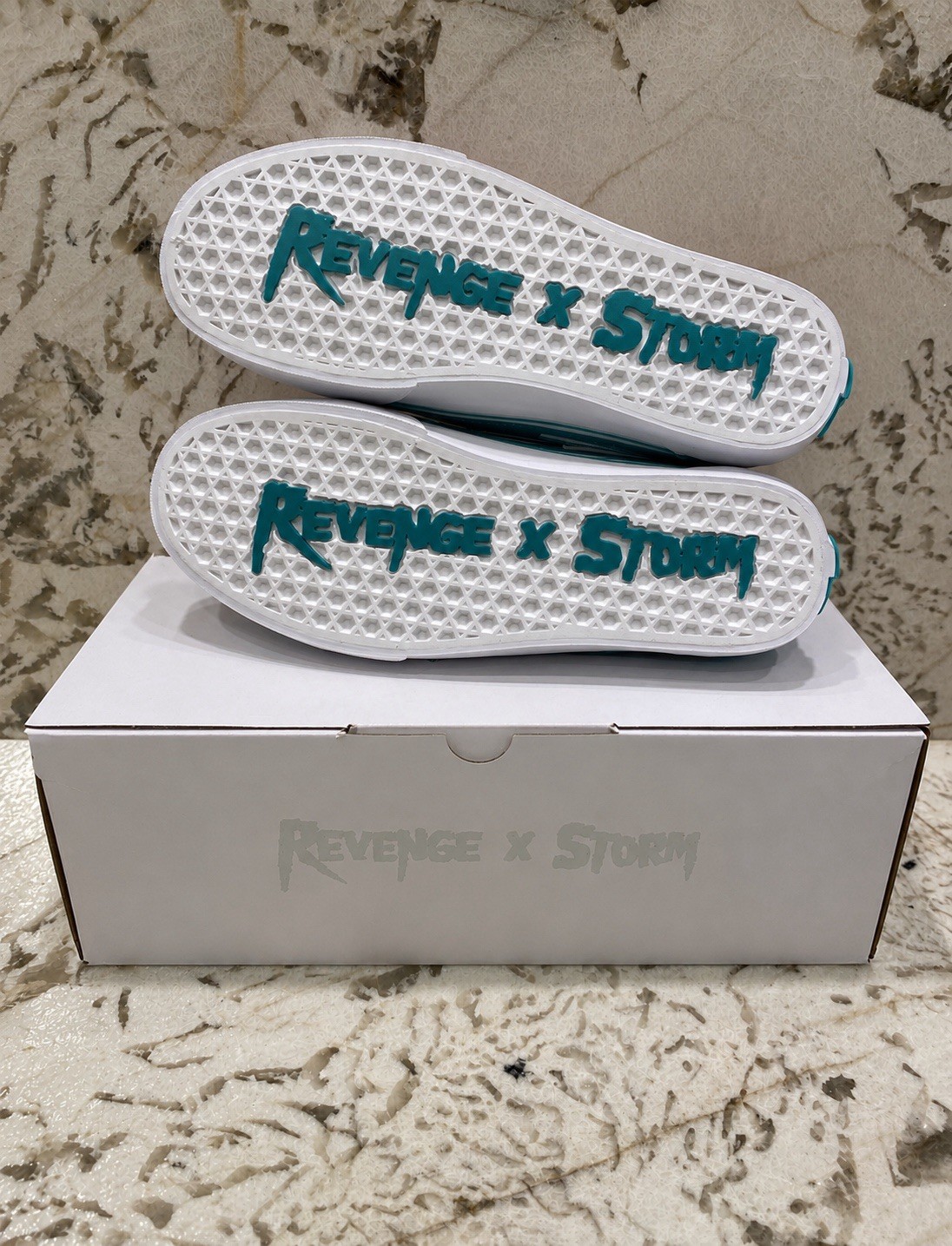 Revenge x Storm Teal Flames Size 6M/7.5W Brand New Authentic Next Day Ship