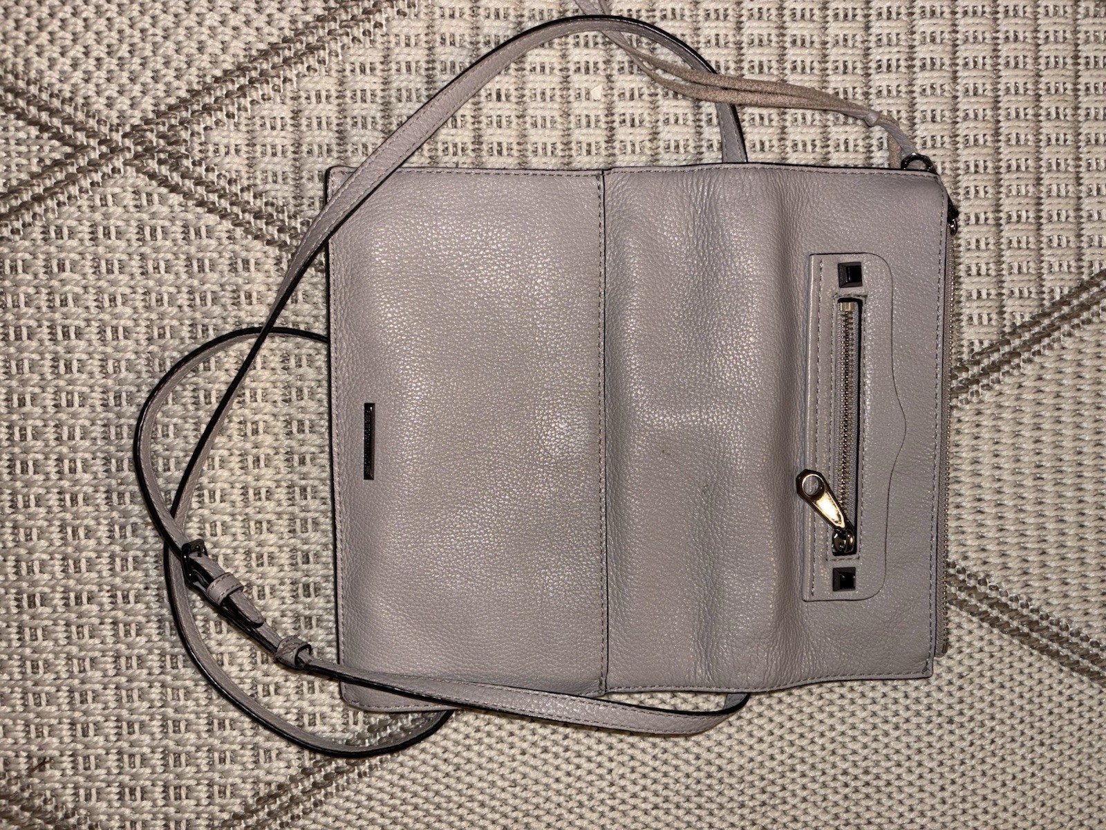 Rebecca Minkoff Small Distressed Regan Clutch in Putty