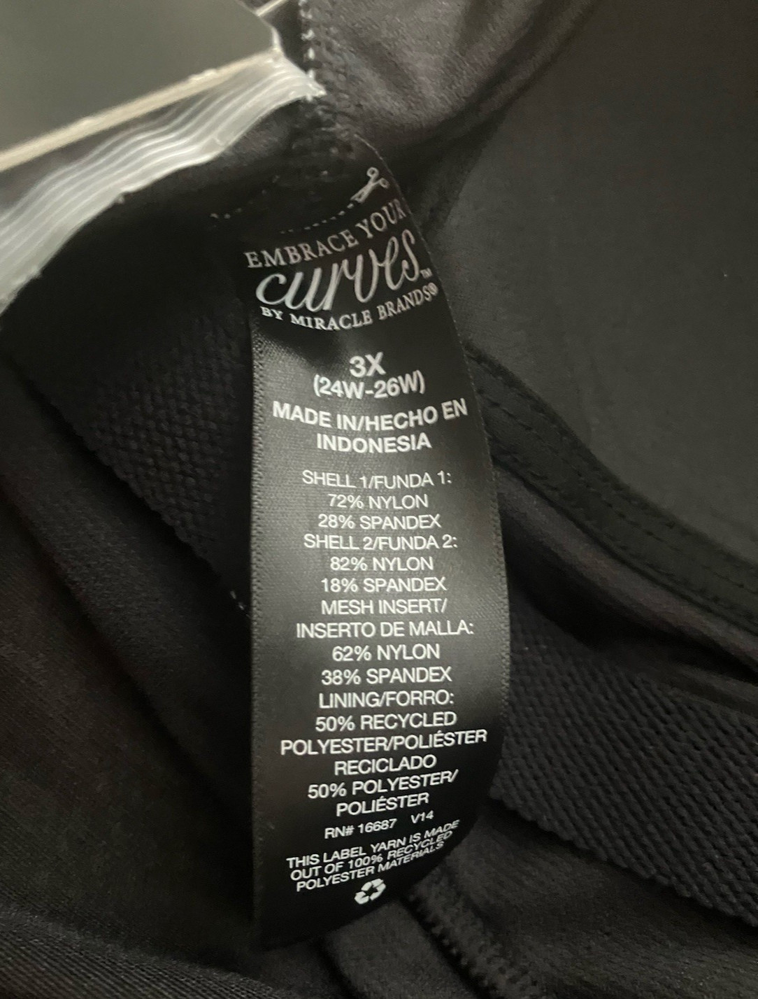 Embrace Your Curves Bathing suit /Bra Miracle Brands 1- Piece Swimsuit 3X NEW🌴