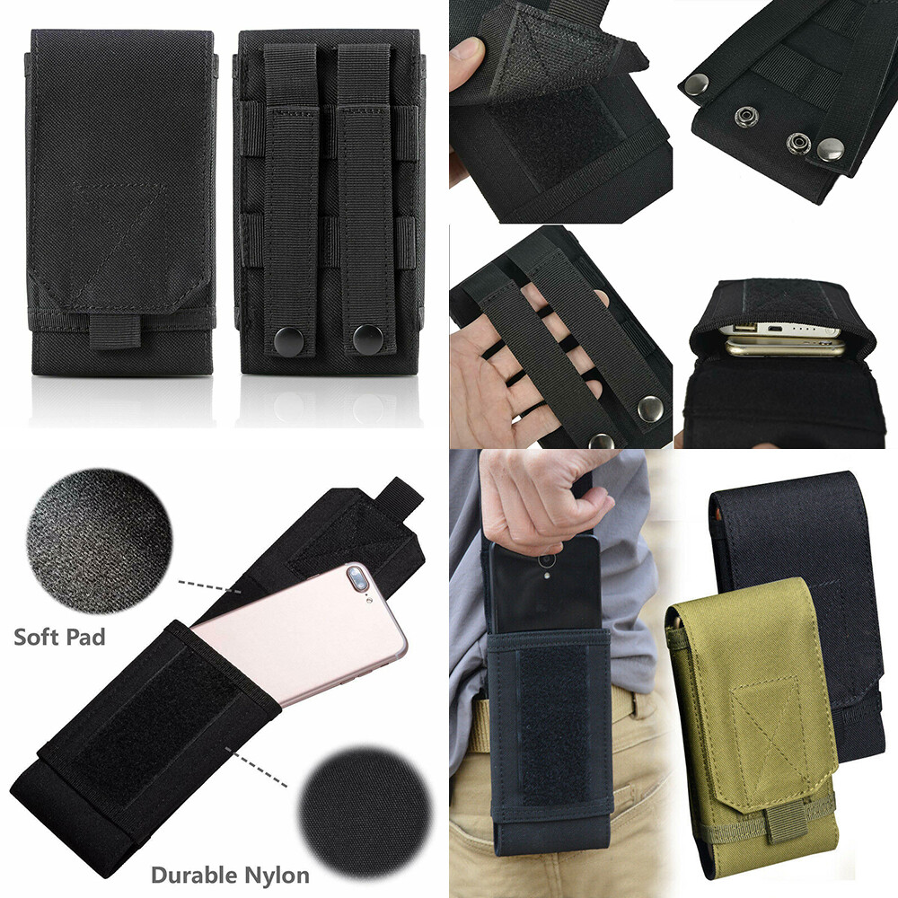 Tactical Molle Phone Holster Pouch Universal Belt Waist Bag For Up To 6.5″ Phone