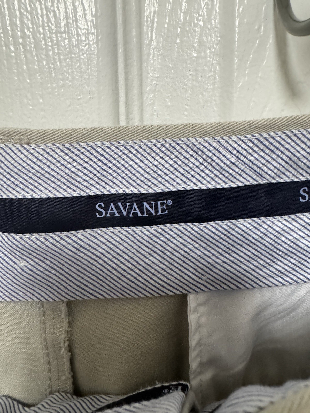 Savane Mens Tan Pants 36×29 98%cotton 2%elastane Flat Front Straight