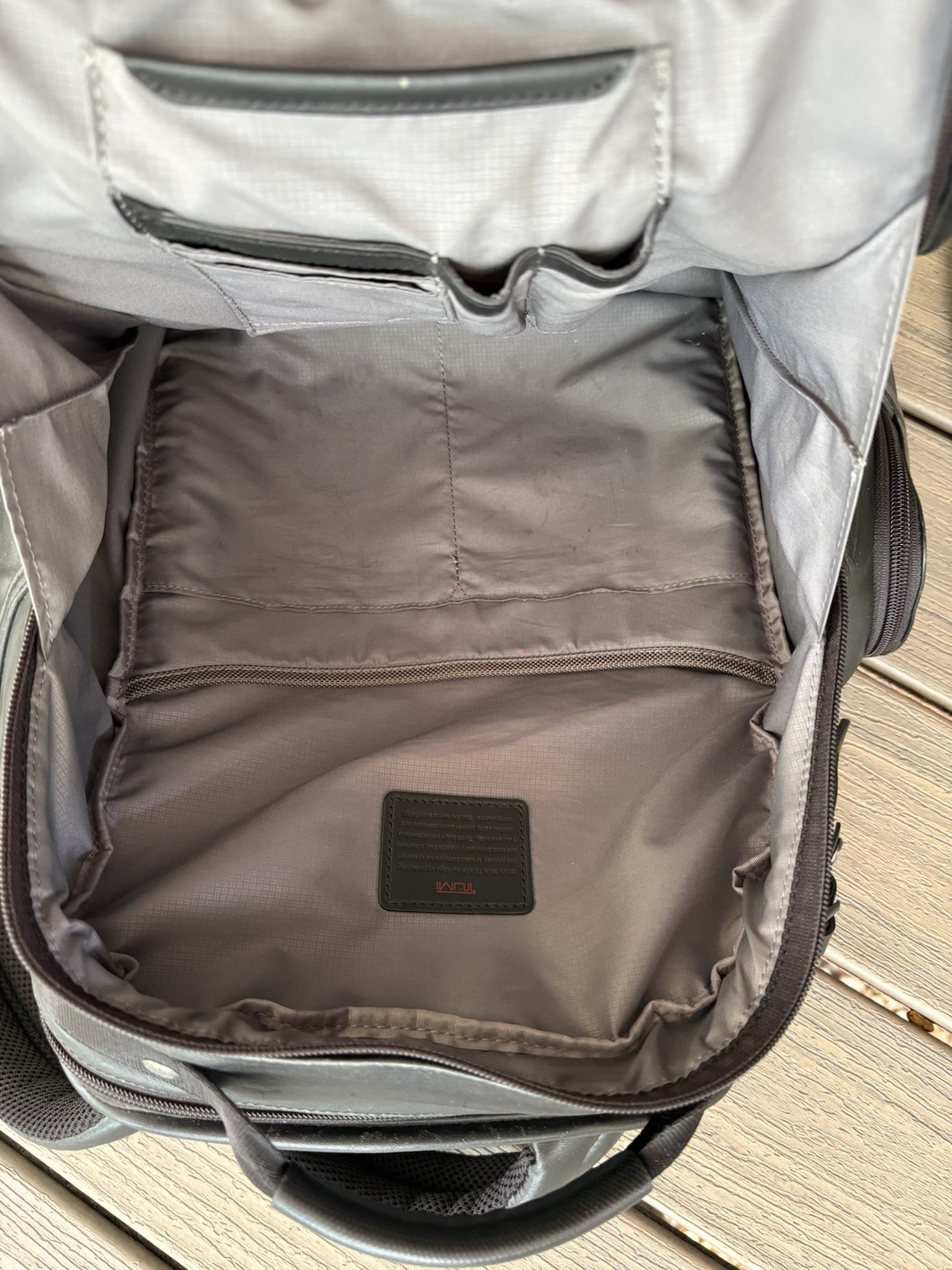 Tumi Black Leather Backpack
