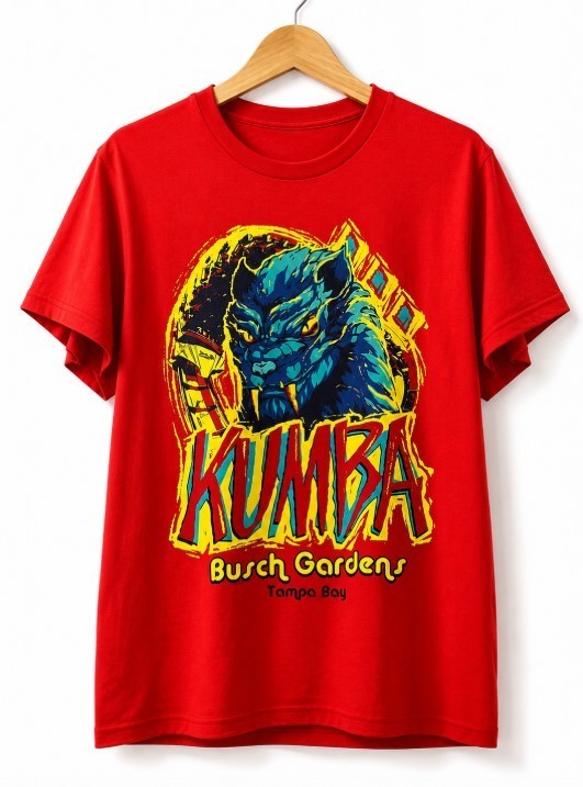 NEW!! Busch Gardens Tampa Bay Kumba Roller Coaster Graphic T-Shirt Unisex S-5XL