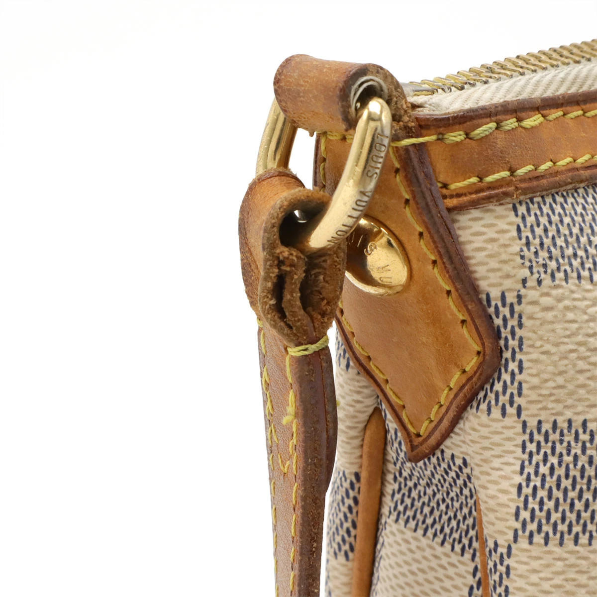 Louis Vuitton Damier Azur N41113 Shoulder Bag Check Canvas Ivory Unisex #BLB2497