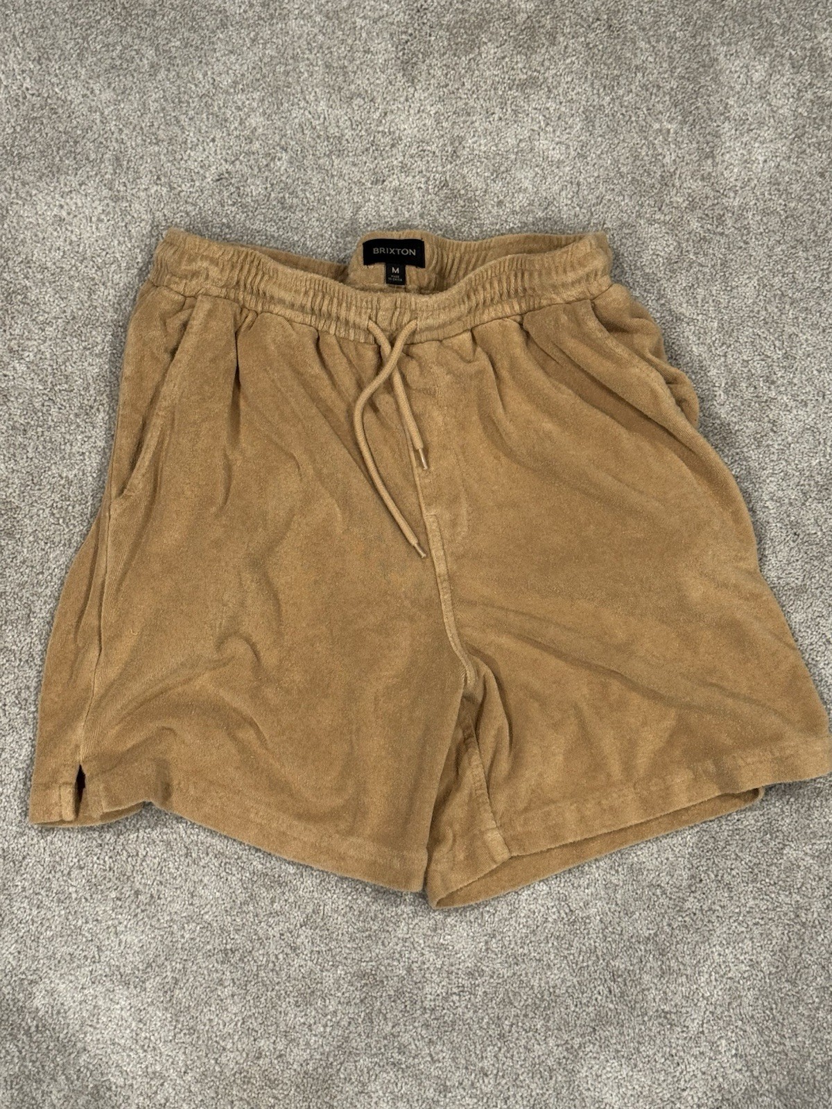 Brixton Mens Medium French Terry Short In Tan/ Beige