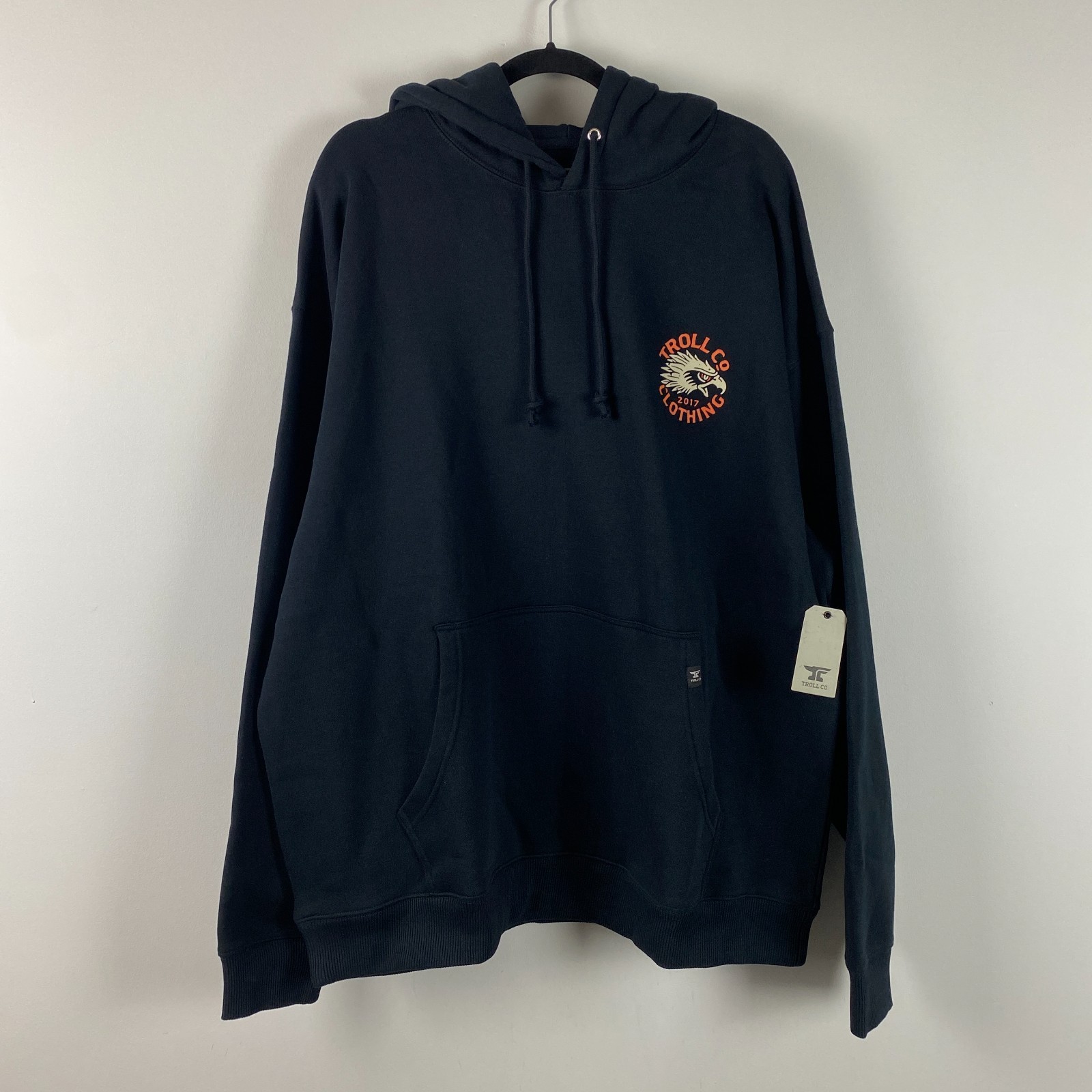 Troll Co. Eagle Eye Hoodie Mens 2XL Black Pullover Dirty Hands Clean Money