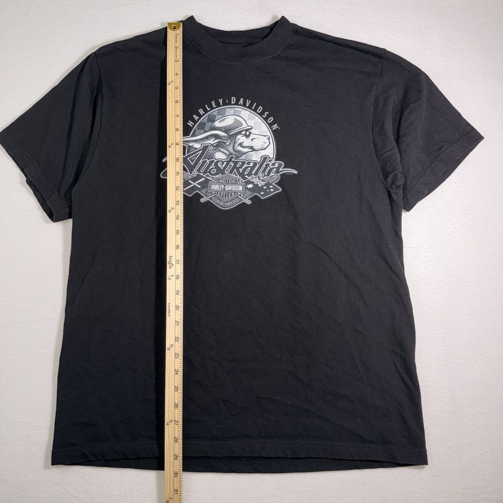 Vintage 2005 Harley Davidson Australia T Shirt Black Eagle Biker Motorcycle XXL