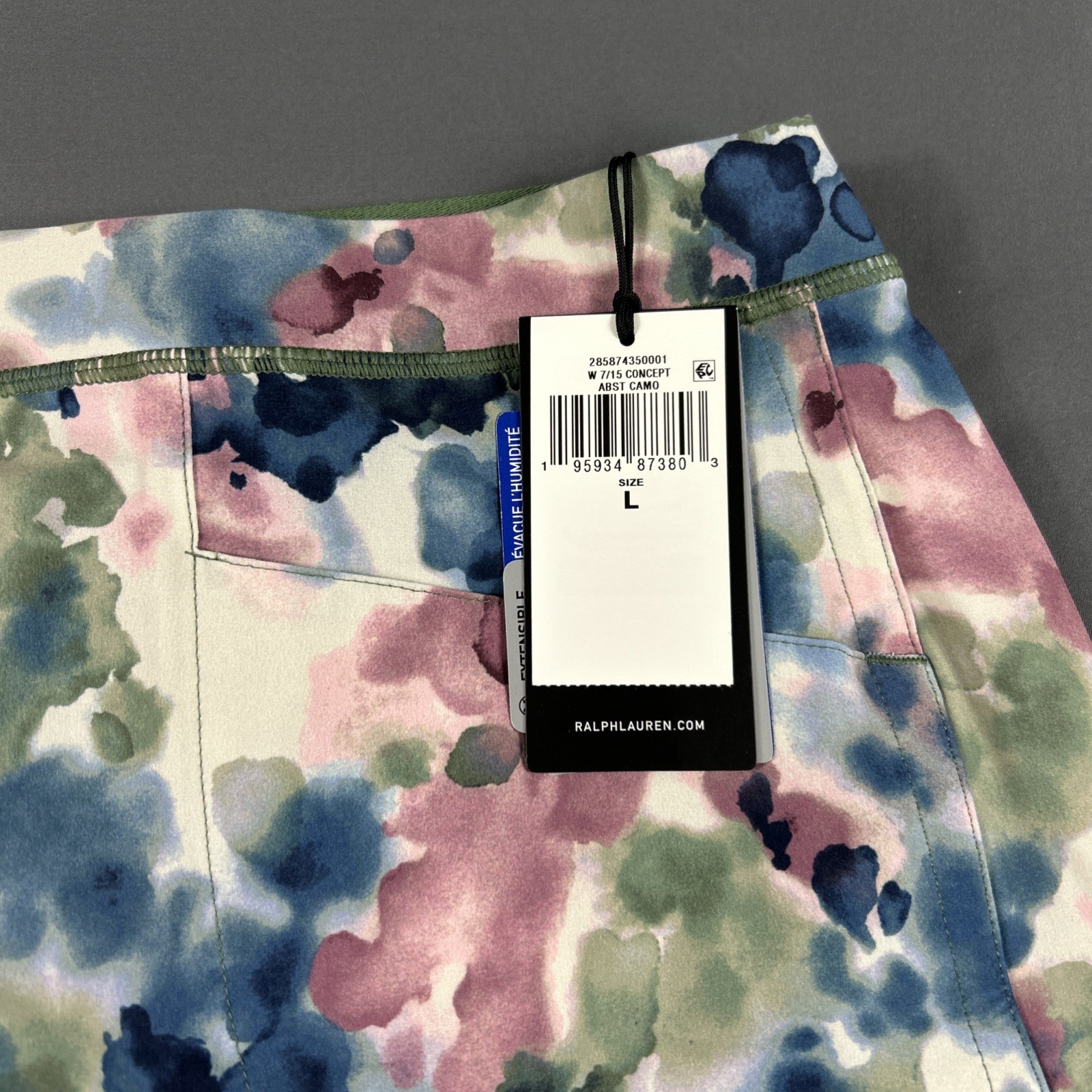 RLX Golf Skort Ralph Lauren Womens Abstract Camo Print Large Polyester MSRP $148