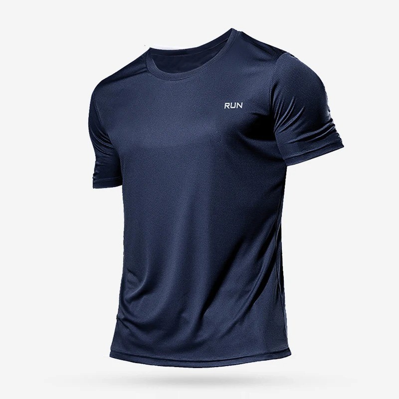 Men’s Quick Dry Short Sleeve Gym Running Moisture Wicking Round Neck T-shirt