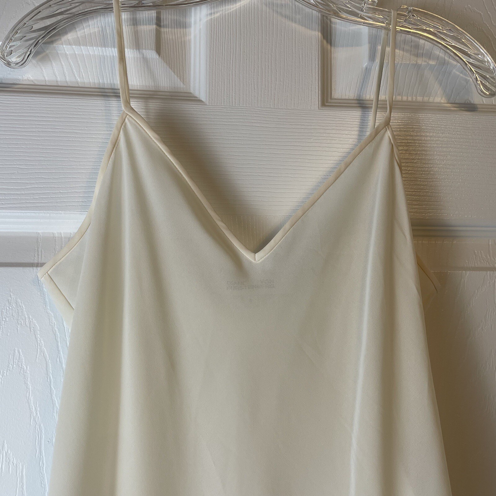 Diane Von Furstenburg Sheer Chemise Slip Dress Sz 4 Ivory V Neck