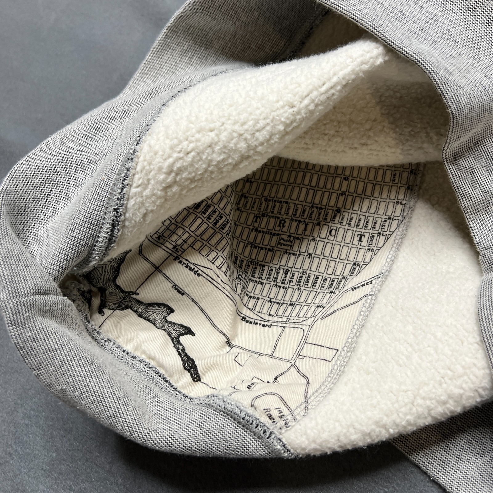 Taylor Stitch Sweatshirt Men Medium Gray Heather Fleece Lined Ribbed Hum & Cuff