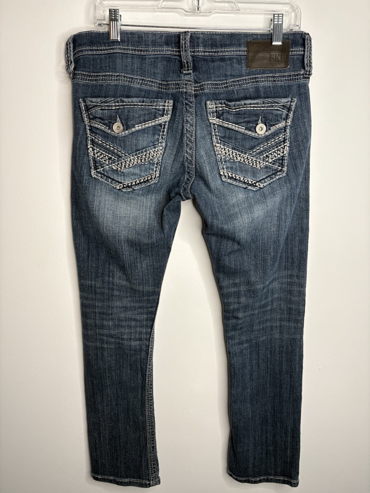 BKE Jeans Aiden Bootcut Dark Wash Mens Size 29S Measures 29×29 Flap Pocket