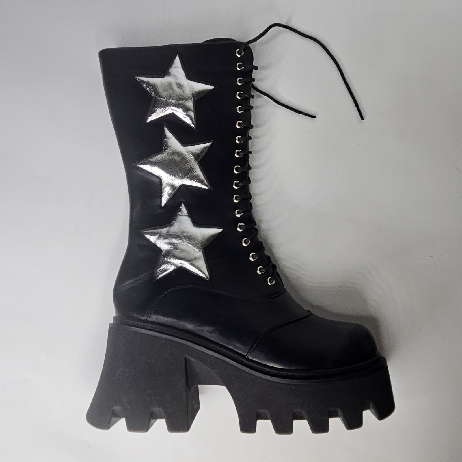 Lamoda Size 10 star Platform Boots Chunky Heel boots space cowboy ace freely